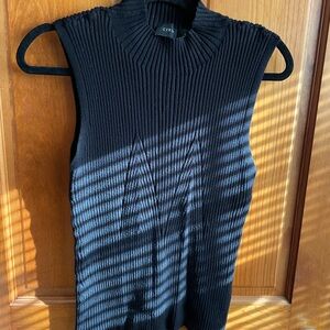Cyrus Black Ribbed Tank Top